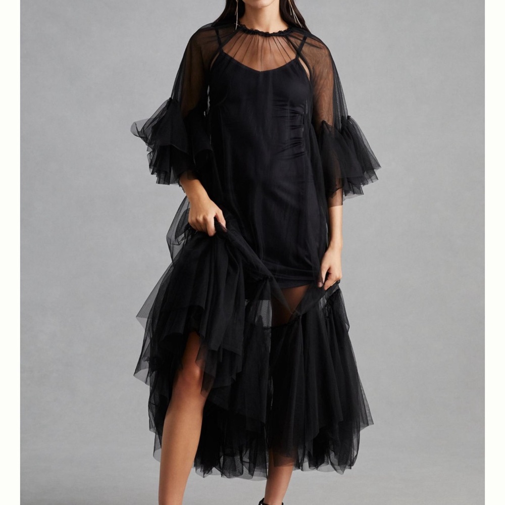 anthropologie tulle layer dress